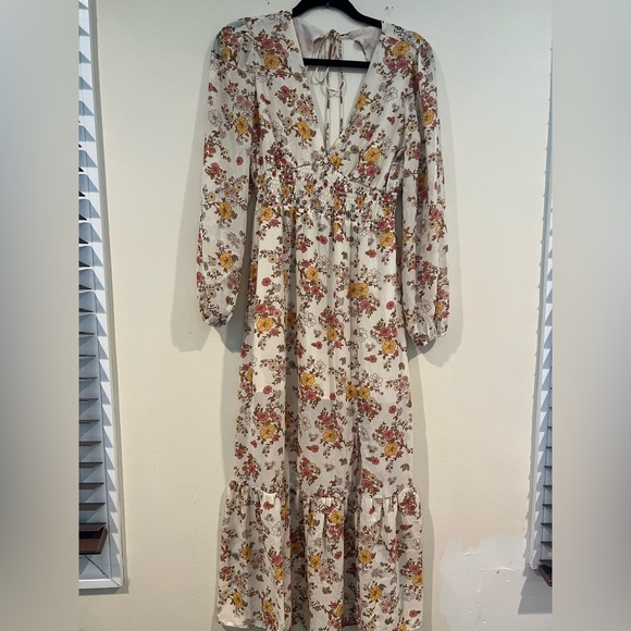 Chiffon Floral Print Maxi Dress - Picture 1 of 4